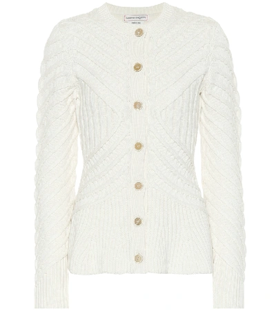 Shop Alexander Mcqueen Wool And Cashmere Cardigan In White