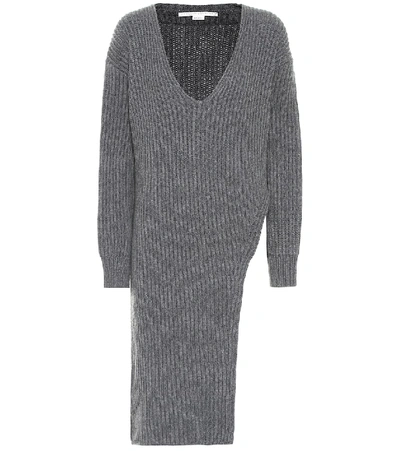 Shop Stella Mccartney Cashmere And Wool Dress In Grey