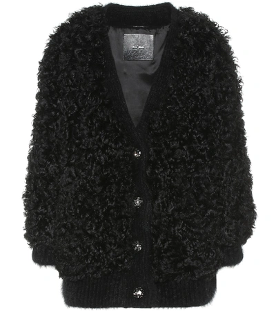 Shop Miu Miu Shearling Jacket In Black