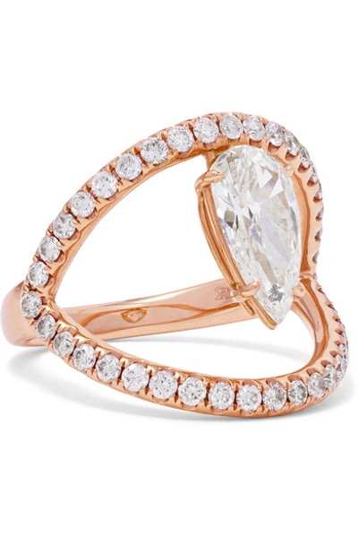 Shop Anita Ko Arc 18-karat Rose Gold Diamond Ring