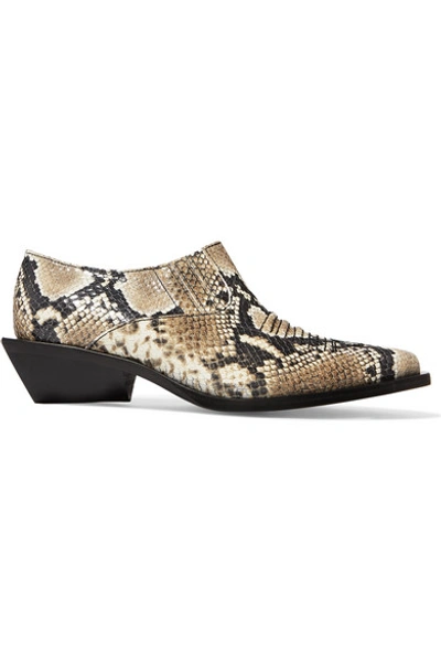 Shop Rejina Pyo Dolores Snake-effect Leather Ankle Boots In Snake Print