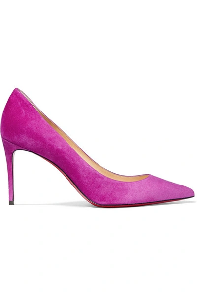 Shop Christian Louboutin Kate 85 Suede Pumps In Violet