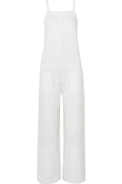 Shop Matin Linen Jumpsuit In White