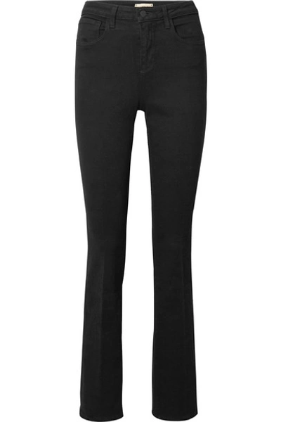 Shop L Agence Oriana High-rise Straight-leg Jeans In Black