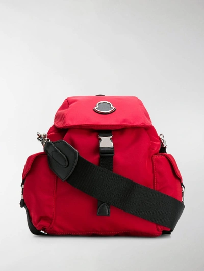 Shop Moncler Logo Backpack In Red