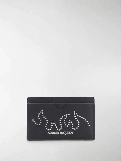 Shop Alexander Mcqueen Studded Details Cardholder In Black