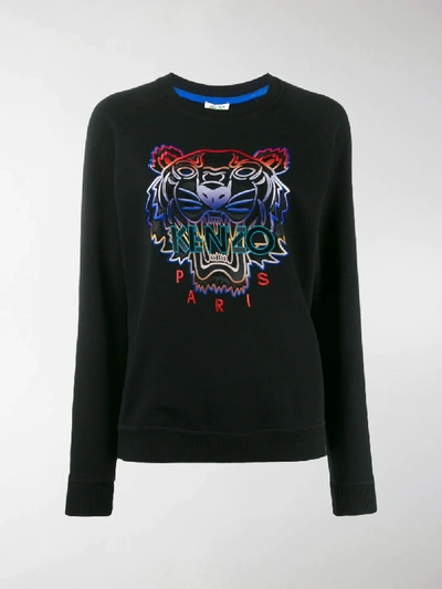 Shop Kenzo Tiger Embroidered Sweatshirt In Black