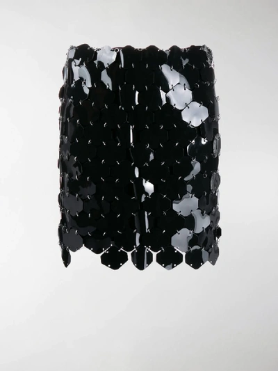 Shop Paco Rabanne Sequin Mini-skirt In Black