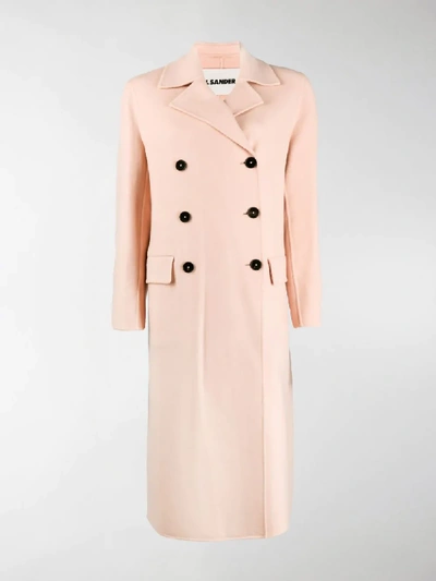 Shop Jil Sander Lucien Double Breasted Coat In Pink