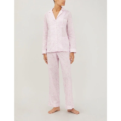 Shop Yolke Marianne Cotton-poplin Pyjama Set In Marianne Print Lavender