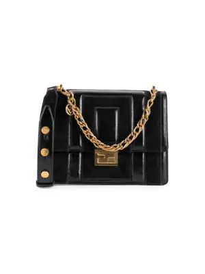 fendi kan i leather shoulder bag