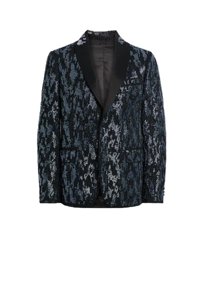 Shop Roberto Cavalli Beaded Python Tailored Jacket In Black