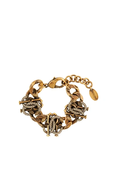 Shop Roberto Cavalli Mirror Snake Bracelet In Gold