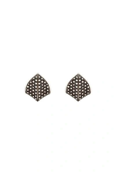 Shop Roberto Cavalli Studded Scale Earrings In Gold