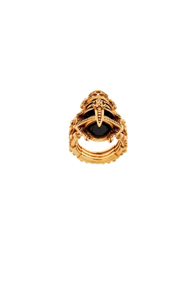 Shop Roberto Cavalli Scarab Beetle Ring In Gold