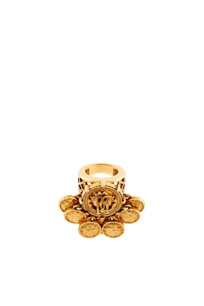 Shop Roberto Cavalli Coin Embellished Rc Ring In 00243