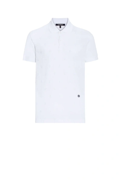 Shop Roberto Cavalli Embroidered Rc Monogram Polo Shirt In White