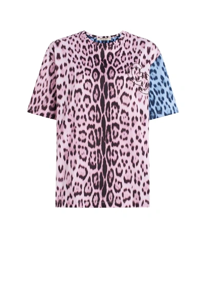 Shop Roberto Cavalli Heritage Jaguar Print T-shirt In Pink