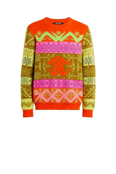 Shop Roberto Cavalli Fair Isle Intarsia Sweater In Multicolour