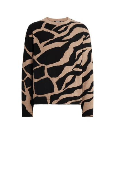 Shop Roberto Cavalli Mixed Animalier Intarsia Sweater In Black