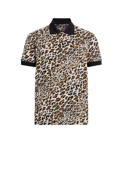 Shop Roberto Cavalli Spiky Leopard Print Polo Shirt In Brown