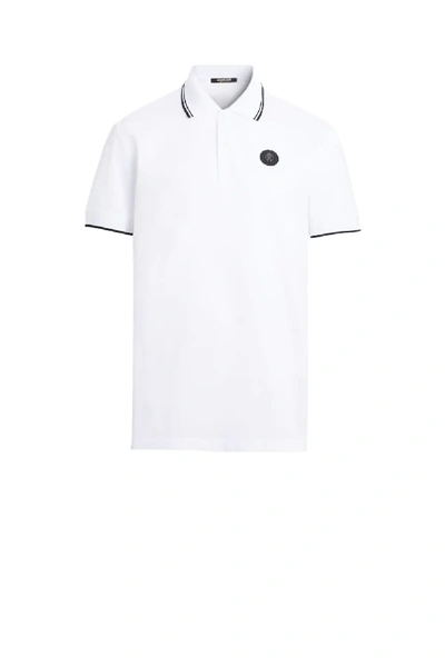 Shop Roberto Cavalli White Logo Polo Shirt