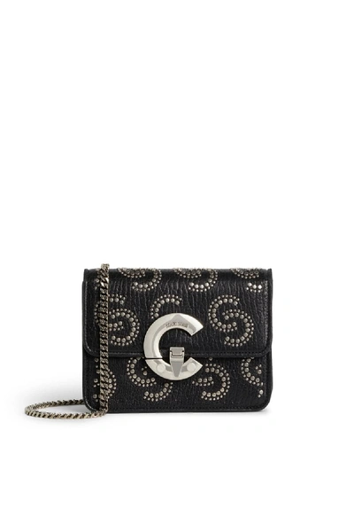 Shop Roberto Cavalli Small Bold C Studded Belt Bag In 09114