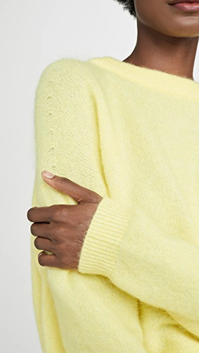 Shop Acne Studios Dramatic Mohair Sweater In Light Yellow
