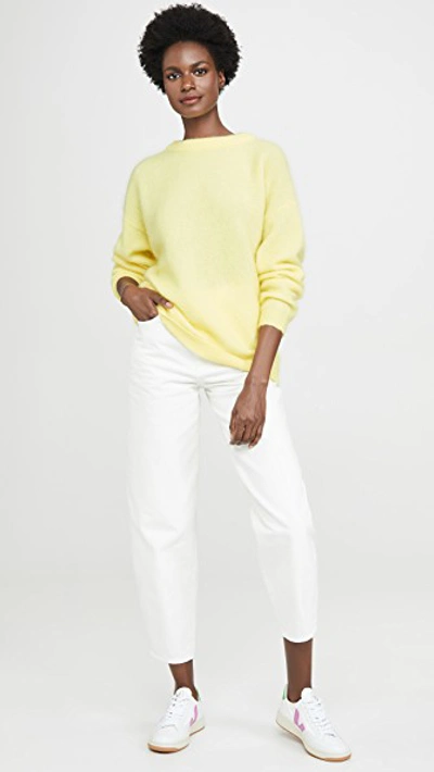 Shop Acne Studios Dramatic Mohair Sweater In Light Yellow