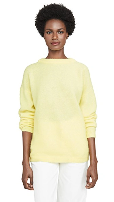 Shop Acne Studios Dramatic Mohair Sweater In Light Yellow