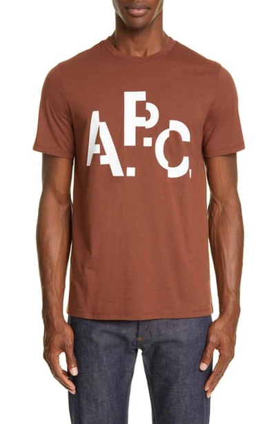 Shop Apc Decale Graphic T-shirt In Caa Marron