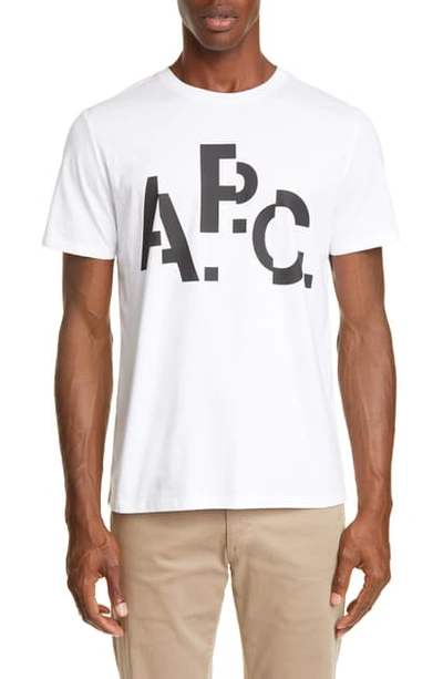 Shop Apc Decale Graphic T-shirt In Aab Blanc