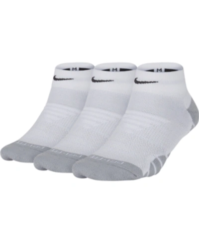 Shop Nike 3-pk. Everyday Max Cushioning Ankle Socks In White/anthracite