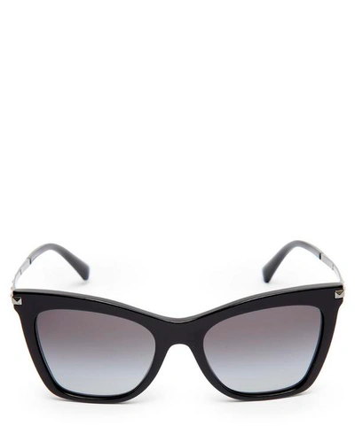 Shop Valentino Rockstud Square Cat-eye Sunglasses In Black