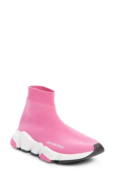 Shop Balenciaga Speed Mid Sneaker In Pink