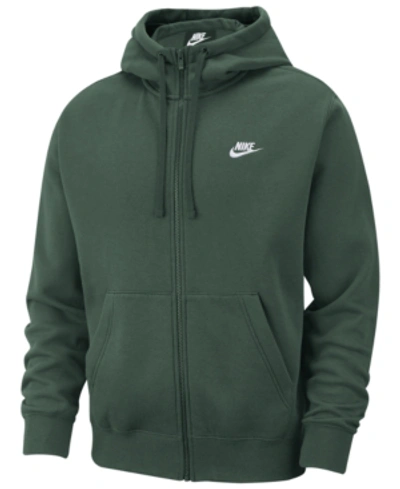 Shop Nike Men's Club Fleece Full-zip Hoodie In Galactic Jade