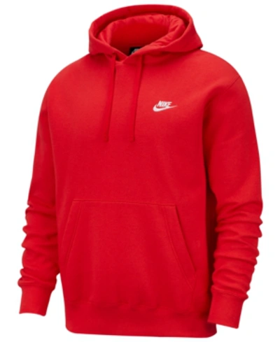 Shop Nike Men's Sportswear Club Fleece Pullover Hoodie In U Red