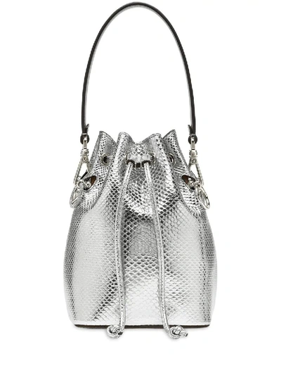 Shop Fendi Silver Mini Mon Tresor Bucket Bag