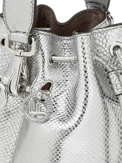 Shop Fendi Silver Mini Mon Tresor Bucket Bag