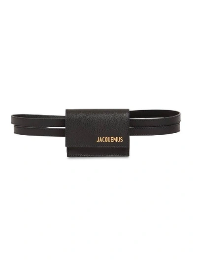 Shop Jacquemus Black La Ceinture Bello Leather Belt Bag