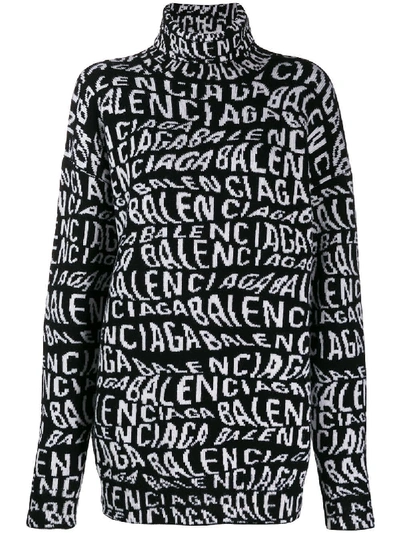 Shop Balenciaga Sweater In Black/white