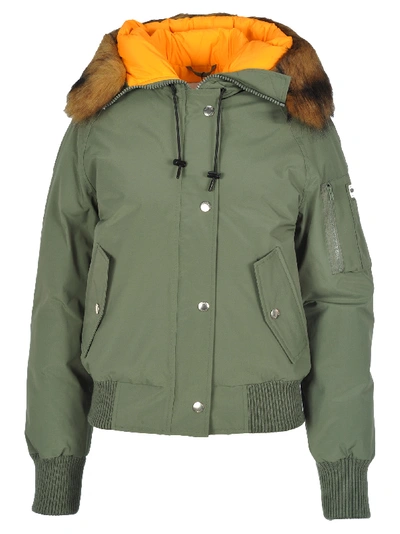 Shop Kenzo Padded Bomber Jacket In Military Green
