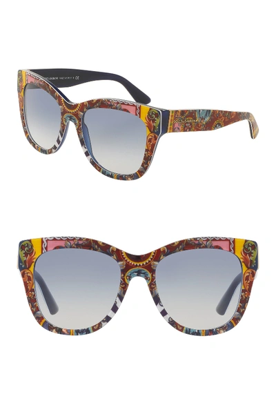 Shop Dolce & Gabbana 55mm Wayfarer Sunglasses In Blue Multi