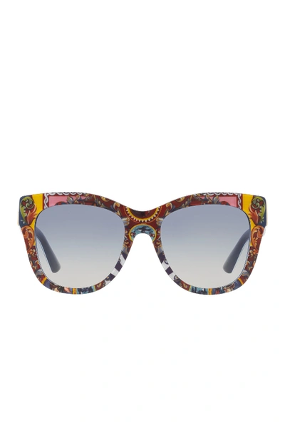 Shop Dolce & Gabbana 55mm Wayfarer Sunglasses In Blue Multi