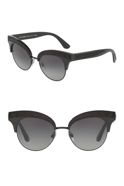 Shop Dolce & Gabbana 50mm Embellished Cat Eye Sunglasses In Black