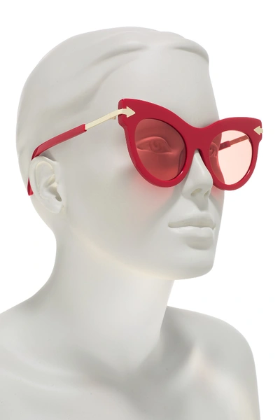 Shop Karen Walker 52mm Miss. Lark Cat-eye Sunglasses In Red