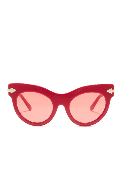 Shop Karen Walker 52mm Miss. Lark Cat-eye Sunglasses In Red