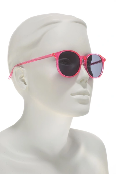 Shop Saint Laurent Surf 52mm Square Sunglasses In Shiny Transparent Fluorescent Pink