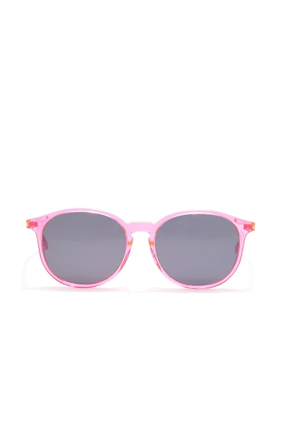 Shop Saint Laurent Surf 52mm Square Sunglasses In Shiny Transparent Fluorescent Pink
