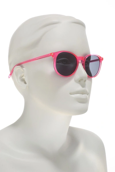 Shop Saint Laurent 50mm Square Sunglasses In Shiny Transparent Fluorescent Pink